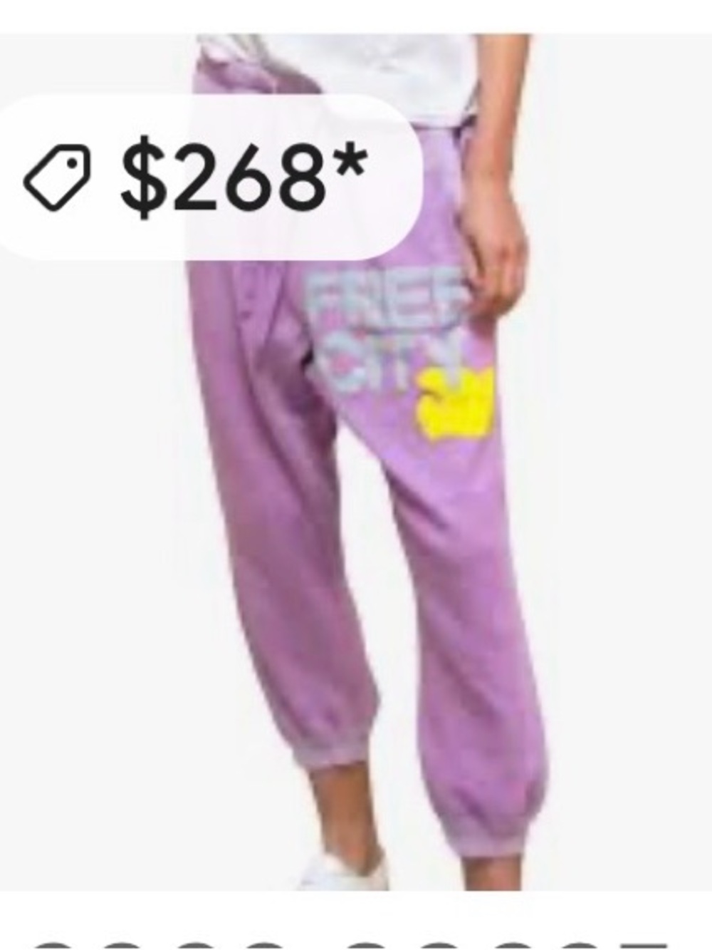 freecity Lavender Track Pants with Yellow Duck Graphic - Picture 3 of 3